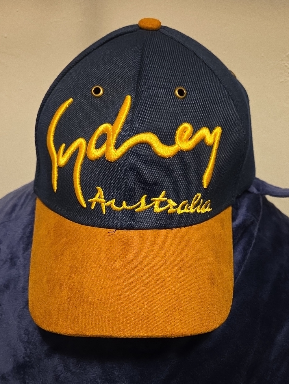 Sydney Australia Embroidered Baseball Cap - Navy & Mustard